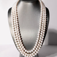 7-8.5mm Three Strands Freshwater Pearl Necklace #1598