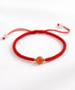 Red Carnelian Hetian White Jade Red Cord Bracelet Top Grade#1454