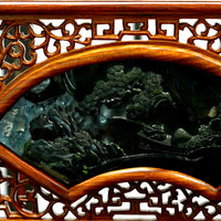 Solitary Fisher in Winter Mist Jade Screen #2976