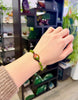 Canadian Ammolite Bracelet Siberian Jade Bracelet Natural Stone #1207