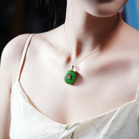 18k Siberian Jade Round Pendant #1667