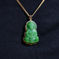 18k Siberian Jade Guanyin Pendant#2033