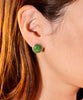 CANADIAN JADE ROUND EARRINGS  #1082