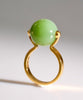 18K 14mm Lucky Bead Jade Ring #2895