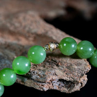 14k 8mm Polar Jade Beaded Bracelet #2587