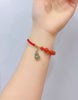 Hetian Jade Gourd Red Carnelian Red Cord Bracelet #1306