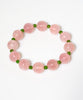 Spring Bloom Polar Jade Rose Quartz Pink Crystal Bracelet #3063