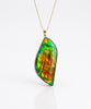 Natural Form Ammolite Pendant with 14K Gold Setting 