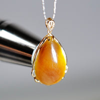 18k Sugar Jade Waterdrop Pendant #2061