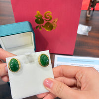 20mm Large Polar Jade Classic Ear Studs #1081