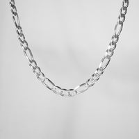 20" Figaro Pave 925 Sterling Silver Chain #1