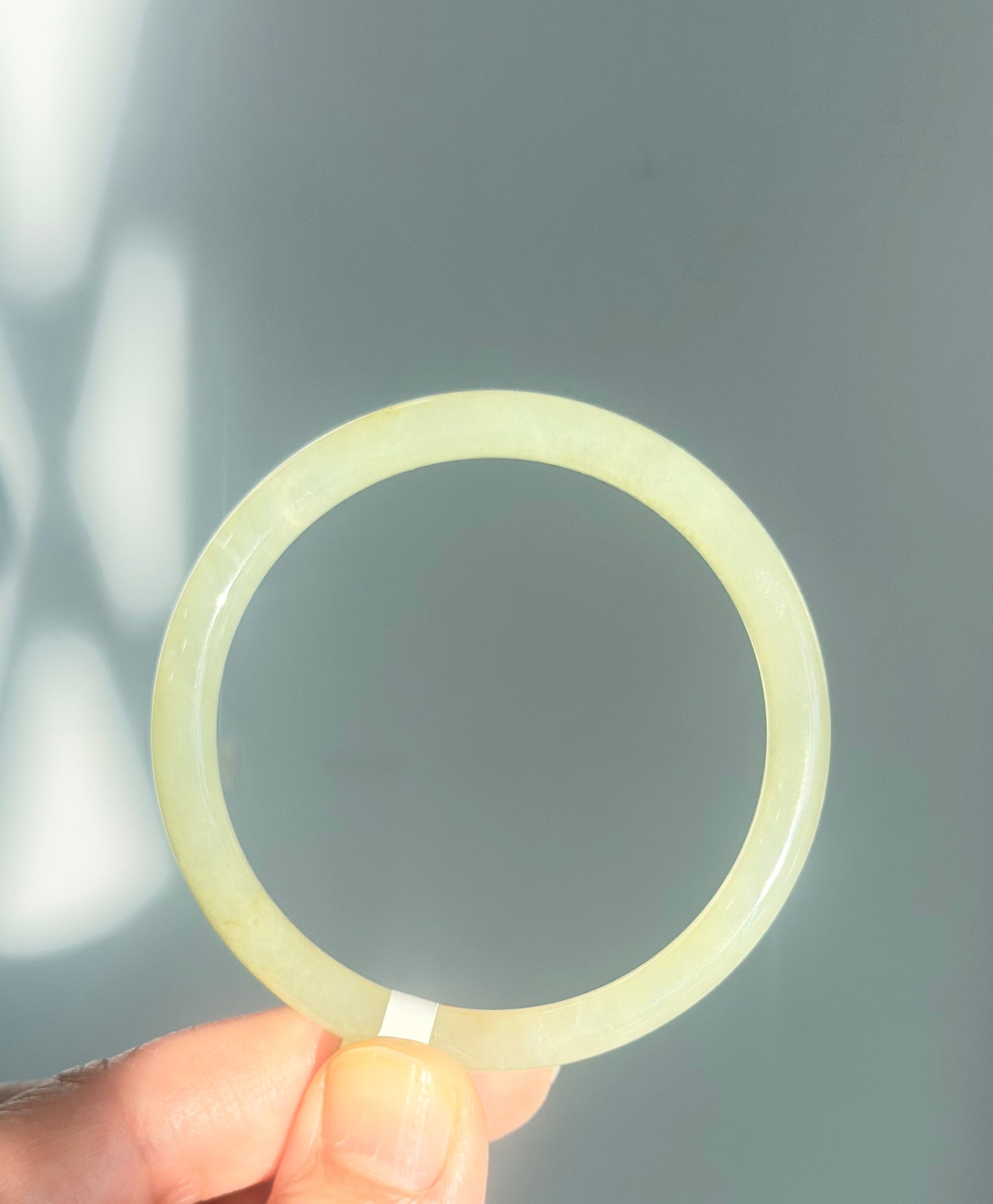 Hetian Jade Round Bangle Natural Jade Bracelet 55.4mm #2864