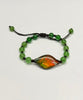 Canadian Ammolite Bracelet Siberian Jade Bracelet Natural Stone #1207