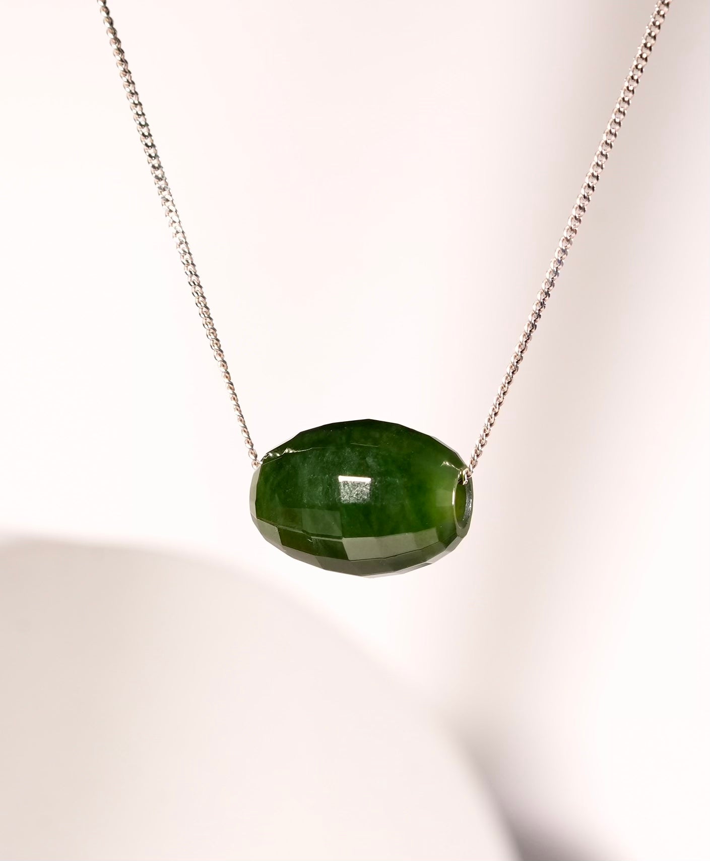 Jade Pendant Worry Free Faceted Design Natural Jade #1801