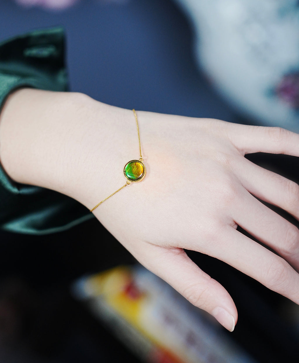 14K Ammolite Bracelet  #2124