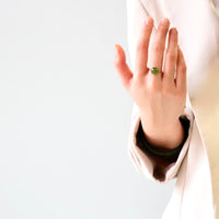 18K 10mm Siberian Jade Chatoyant Ring #3110