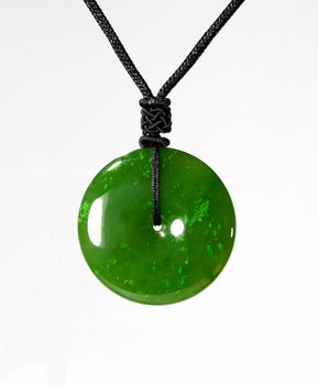 Polar Jade Peace Buckle Pendant Ping An Kou Eternal Protection 25mm Natural Jade｜#1133
