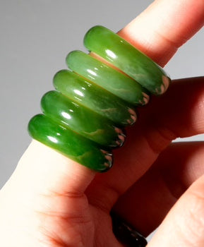 Siberian Jade Band Ring Natural Jade #3071