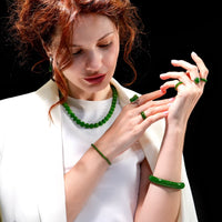 10mm Polar Jade Beaded Necklace #2963