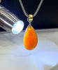 Hetian Jade Sugar Honey Jade Waterdrop Pendant Natural Jade 30mm #1579