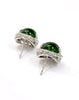 Polar Jade Ear Studs Cabochon 925 Silver Natural Jade #1528
