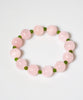 Spring Bloom Polar Jade Rose Quartz Pink Crystal Bracelet #3064