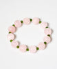 Spring Bloom Polar Jade Rose Quartz Pink Crystal Bracelet #3063