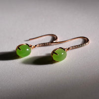 18K Siberian Jade Earrings #3109