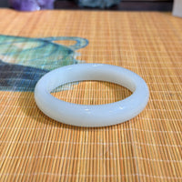 Mutton Fat White Jade Bangle 57mm #861