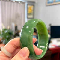 Wide Band Siberian Jade Bangle 62mm #2539