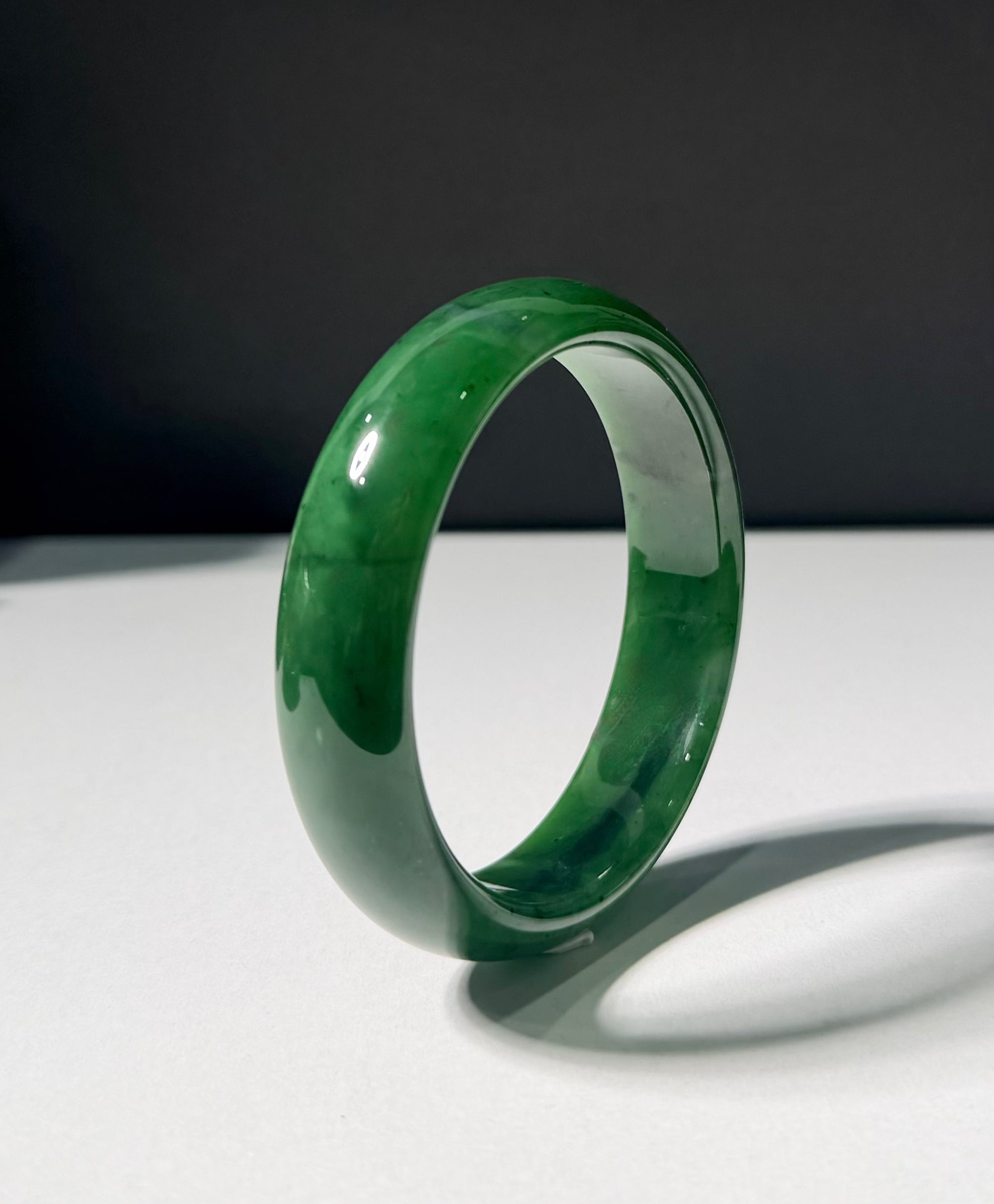 Canadian Polar Jade Bangle Natural Jade Bracelet A Grade 59.5mm #1473