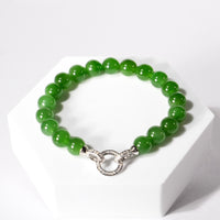 8mm Siberian Apple Green Beaded Bracelet #1867