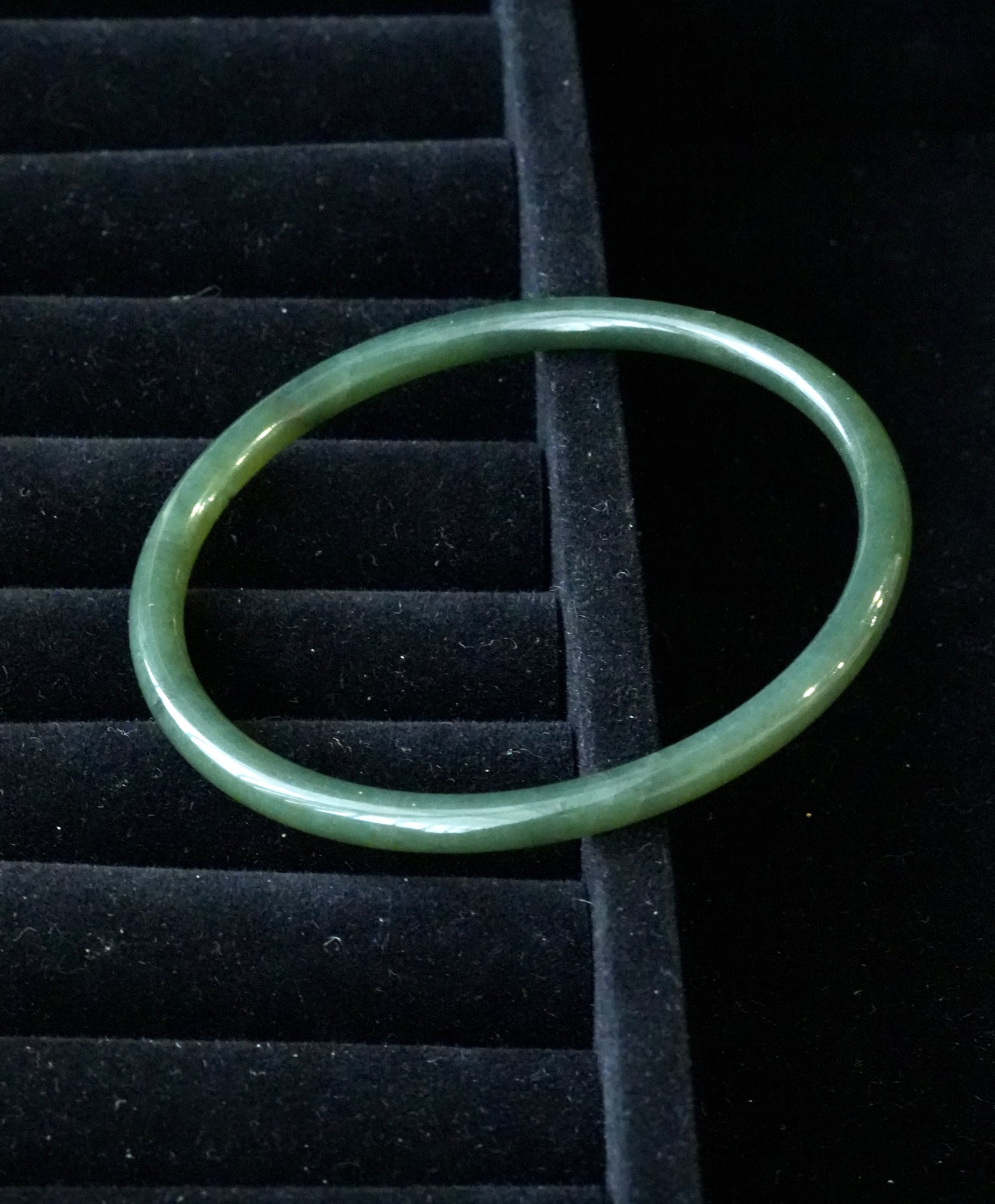 Bluish Green Seed Jade Bangle 5mm #1532