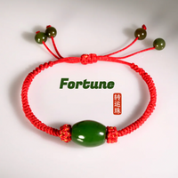 Eternal Fortune Red Cord Jade Bracelet #2905
