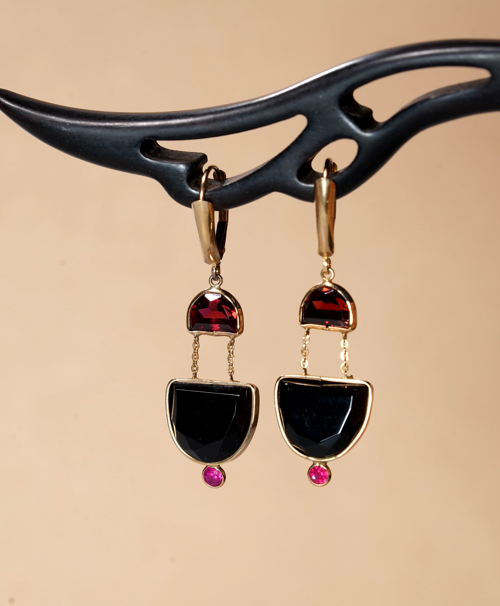 14K Twilight Garnet Earrings #3011