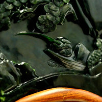 Solitary Fisher in Winter Mist Jade Screen #2976