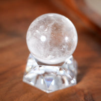 Natural White Crystal (Rock Crystal) Ball