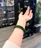 Siberian Jade Bangle Spinach Green Red Skin No.7 Mine Natural Jade Bracelet 59mm #133