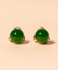 18K Siberian Jade Ear Studs #2165