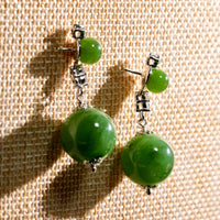 Classic Jade Ball Earrings #2549