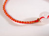 White Jade Bracelet Red Cord Peace Buckle 13mm #1344