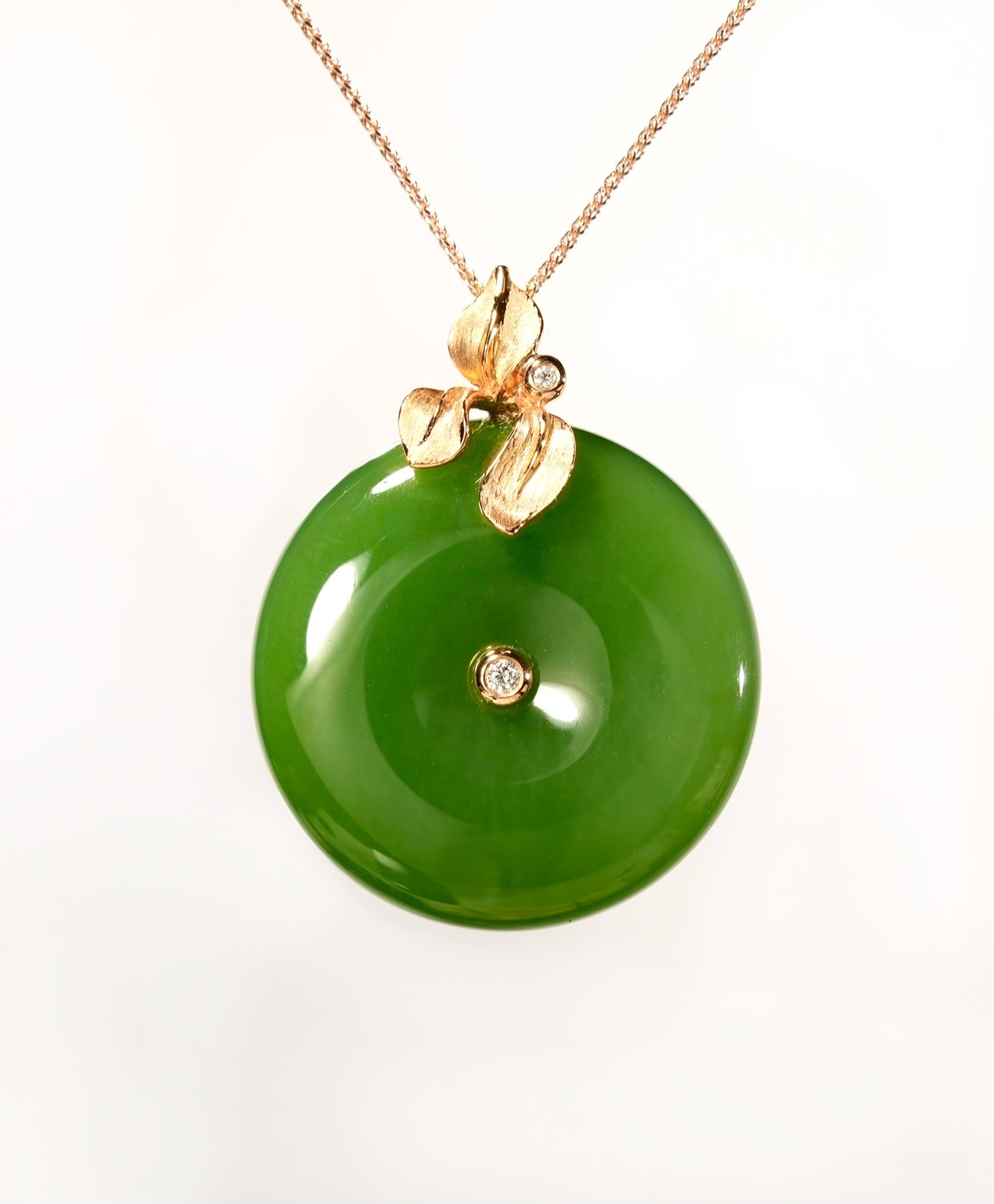 18K Siberian Jade Peace Buckle Pendant #2012