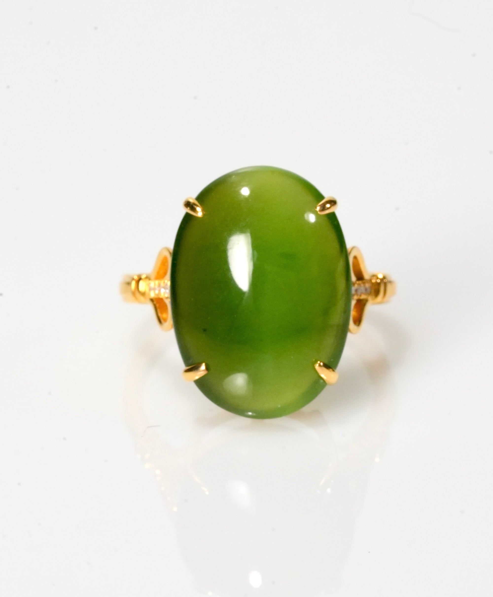 18K Chatoyant Jade Ring #2816