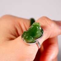 Good Fortune Jade Pixiu Ring #2024