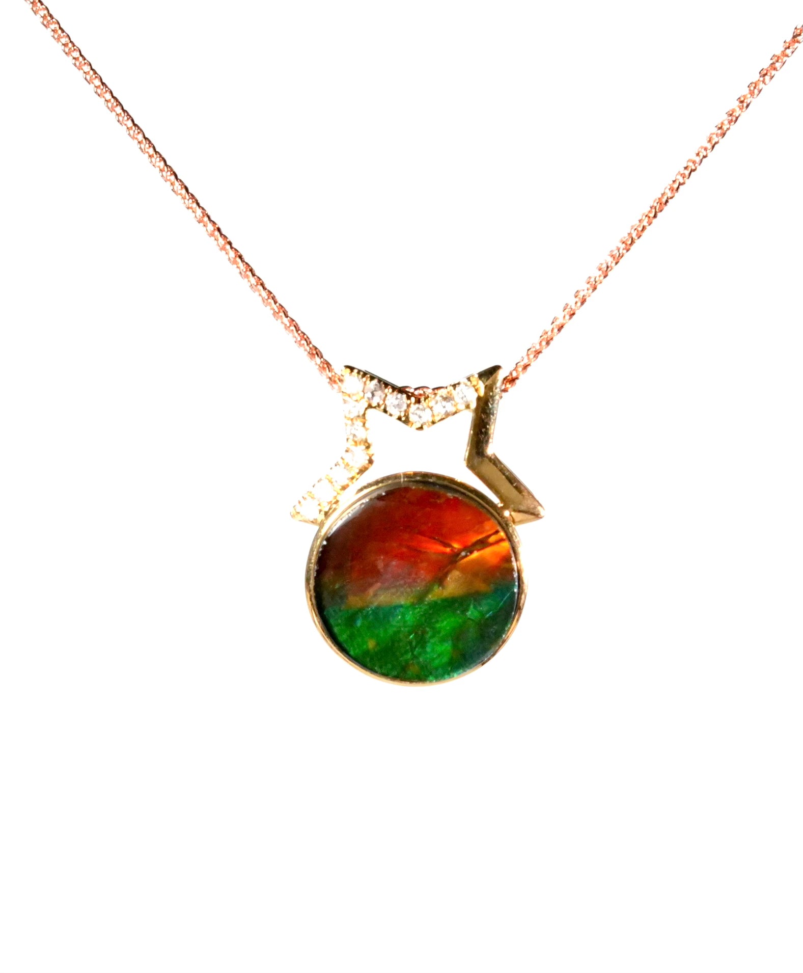 18k Ammolite Star Pendant #3028