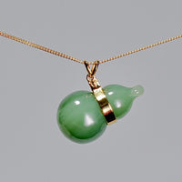 14k Chatoyant Jade Gourd Pendant #2122