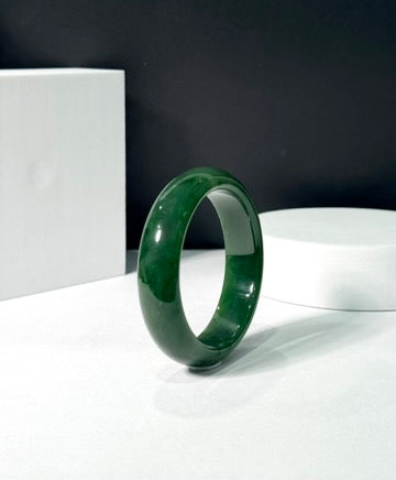 Canadian Polar Jade Bangle Natural Jade Bracelet A Grade 54.5mm #1531