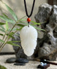 Siberian White Jade Mutton Fat Leaf Pendant Top Grade 18K Gold Natural Jade 54mm #1556