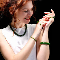 12mm Polar Jade Beaded Necklace #2457