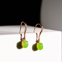 18K Siberian Jade Earrings #3109